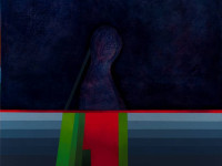 Carmen Valbuena Gea tallo y raíz oleo sobre tela 100 x 100 cm 2016